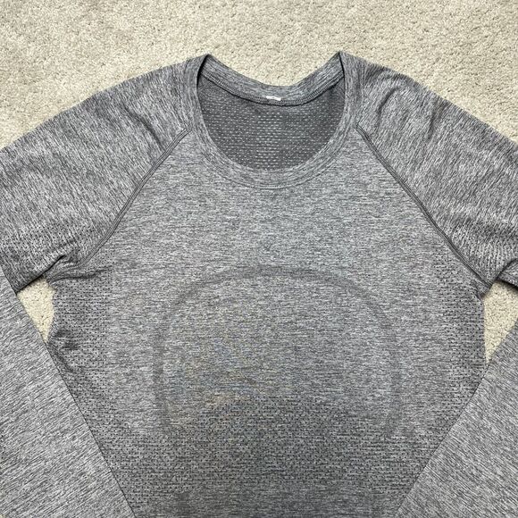 Lululemon Swiftly Tech Shirt Women 8 / 10 Long Sleeve Gray Top Run Yoga Workout - Picture 3 of 11